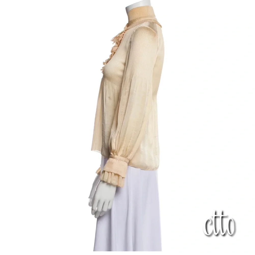 3x 👯‍♀️Host Pick⚡️Diane von Furstenberg Philippine Ruffle Top - Picture 5 of 11